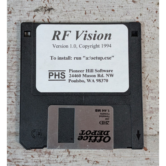 Vtg Pioneer Hill Software RF Vision 1.0 1994 Software Floppy 3.5 Disk - Picture 1 of 4
